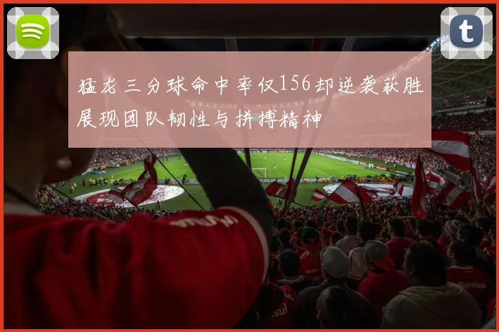 猛龙三分球命中率仅156却逆袭获胜展现团队韧性与拼搏精神